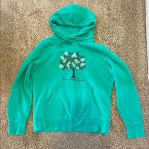 The North Face Teal Hoodie with Tree Design